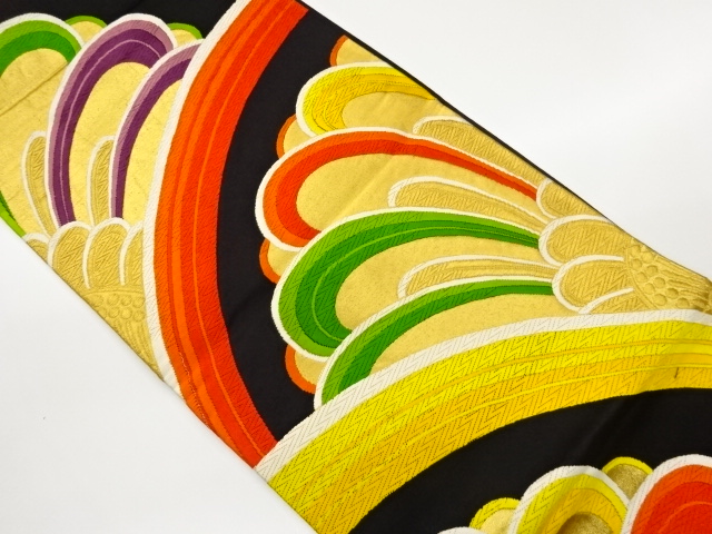 JAPANESE FUKURO OBI / WOVEN WAVY STRIPE